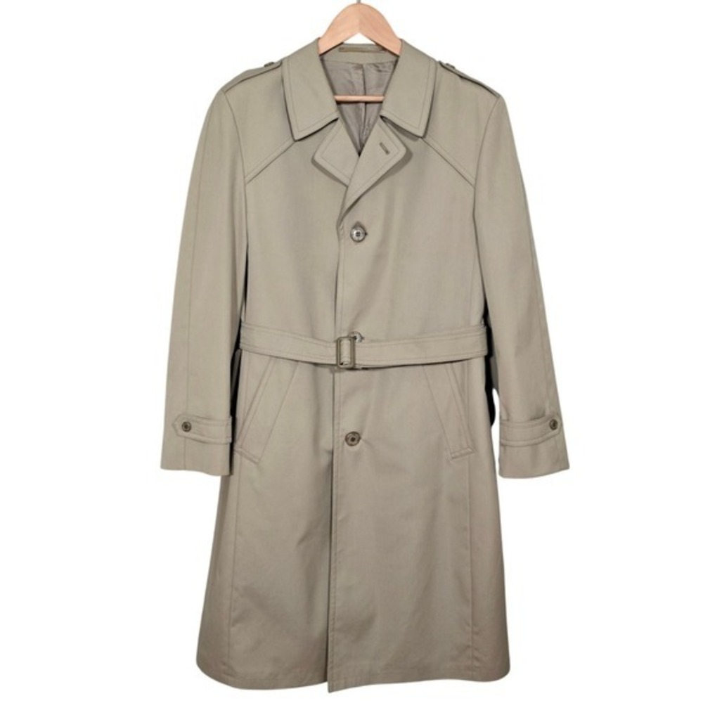 Vintage Adler Men's German Heritage Khaki Double Breasted Trench Coat 48